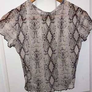 Snakeskin mesh top